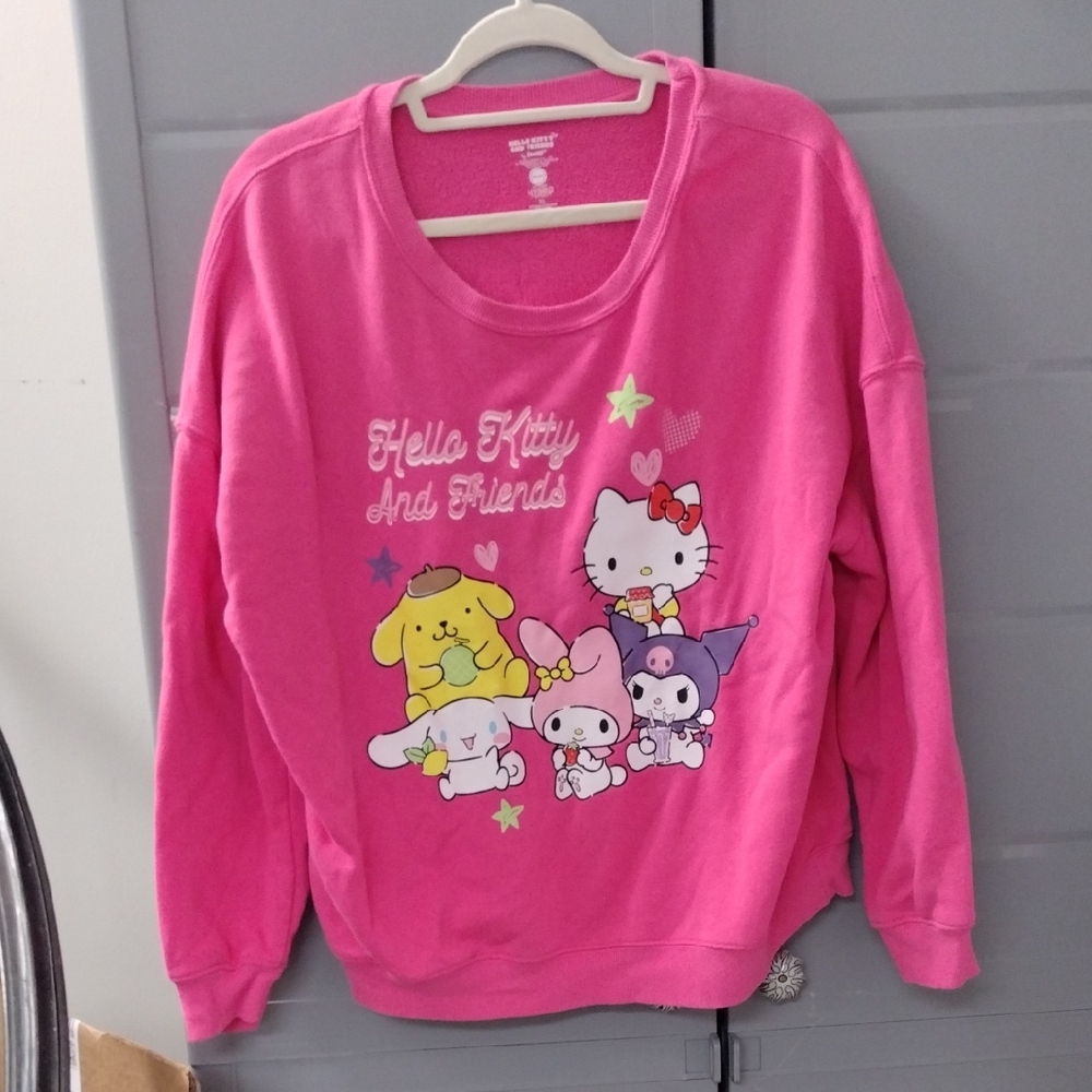 XL Sanrio Bright Pink Hello Kitty & Friends Sweatshirt